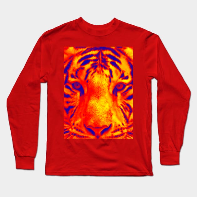 tiger face Long Sleeve T-Shirt by elmouden123